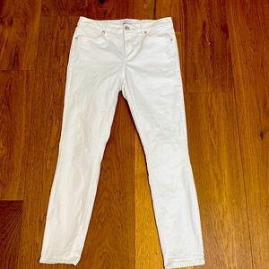 Loft White Skinny Ankle Jeans